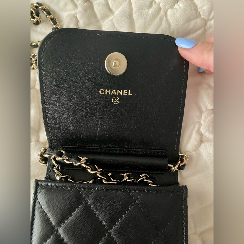 Chanel Phone Holder Classic Black Quilted Mini Bag - Picture 4 of 10